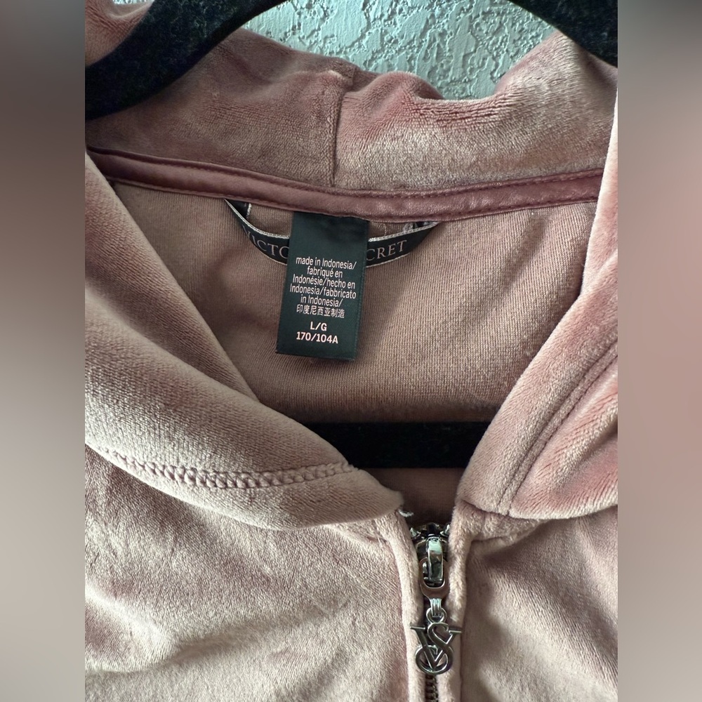 Victoria's Secret Blush Velour Zip-Up Hoodie - Picture 3 of 4